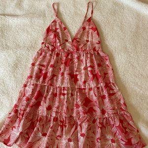Dress  printed flowers pink, size M,